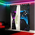 thumbnail image 3 of Manfei Gamer Gaming Curtains for Living Room,Vindoe Game Blackout Curtains Set of 2 (38x54),Purple Blue Hexagon Curtains and Drapes (38x54) For Kid Boy,Lightweight Room Decorative, 3 of 7