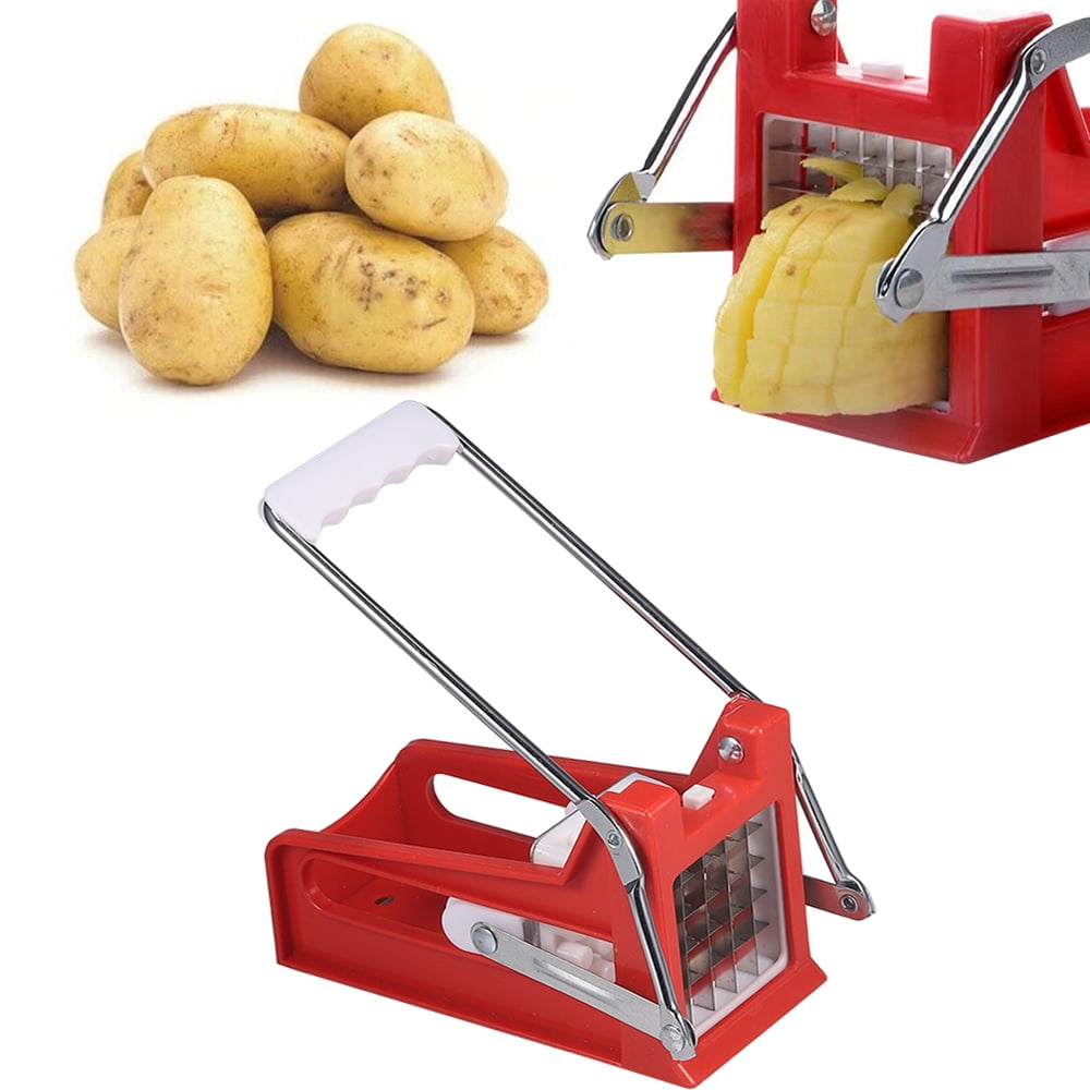 Jetcloudlive French Fry Cutter Multifunction Potato Slicer Vegetable Fruit Chopper with 2 Stainless Steel Blades for French Fries Chips Maker Potato