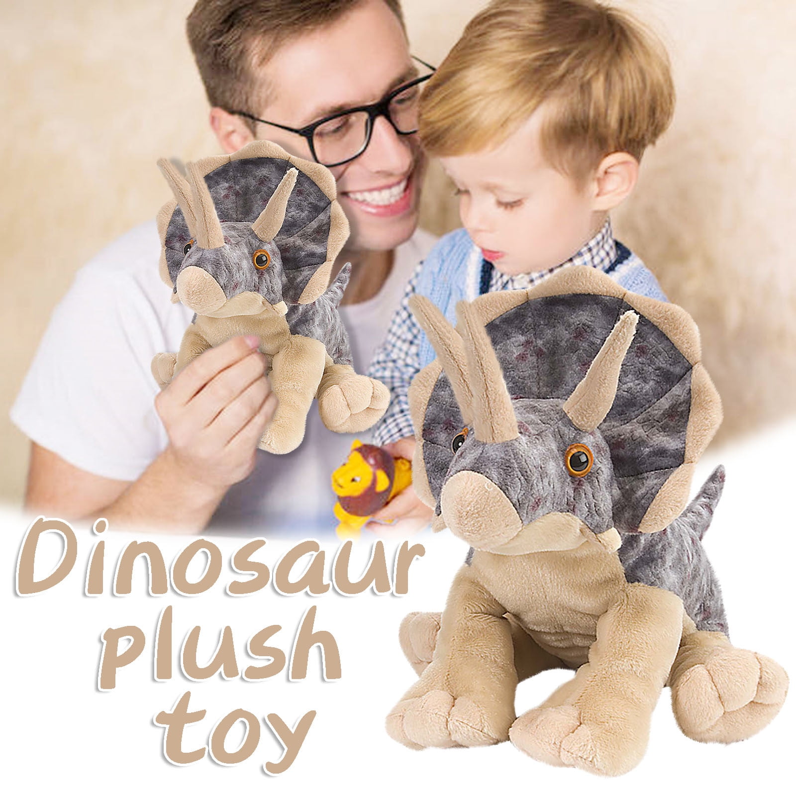 Plush Dinosaur Stuffed Toy Baby Playing With Plush Toy Pillow Doll