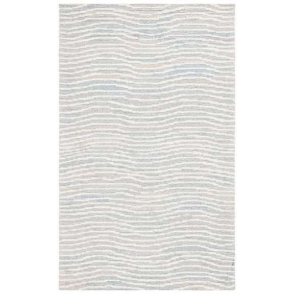 SAFAVIEH Renewal Malanie Striped Area Rug, Light Blue/Ivory, 6' x 9'