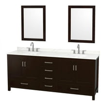 Wyndham Collection Wcs141480d-Qtz-Us3m24 Sheffield 80" Free Standing Double Basin Vanity