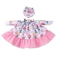 thumbnail image 2 of Easter Porch Goose Outfit Set, 1 Hat + 1 Dress, Floral Egg Pattern Long-Sleeve Ruffled Hem Outfit For Teens & S, Spring Holiday Party Outfit, 2 of 4