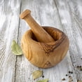 thumbnail image 3 of Forest Decor Olivewood Mortar and Pestle Set - Premium Wood Herb and Spice Grinder - Essential Kitchen Accessories for Fast & Efficient Herb Grinding - Wooden Chopper and Crusher - Smooth Small, 3 of 7