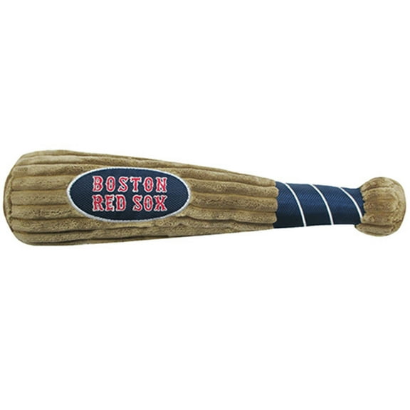 Pets First MLB Boston Red Sox BAT TOY for DOGS & CATS. 29 MLB Teams available. - Plush PET TOY with inner SQUEAKER. Officially Licensed Baseball BAT.
