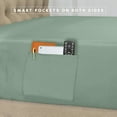 thumbnail image 3 of Elegant Comfort 8-Piece Pinch Pleated Comforter Set - All Season Bed in a Bag, Includes Smart Sheet Set, Bed Skirt, Comforter, Pillowcases & Shams, King/Cal King, Sage Green, 3 of 5
