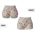thumbnail image 3 of Sigee Trendy Floral Design Print Women's High Waist Workout Shorts - Squat Proof, Tummy Control, Yoga and Gym Activewear-X-Large, 3 of 9