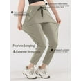 thumbnail image 3 of Women's Drawstring Sweatpants Quick Dry Stretch Loose Casual Pants with Zipper Pockets for Running Yoga Workout, 3 of 6