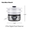 thumbnail image 4 of Hamilton Beach Digital Electric Food Steamer & Rice Cooker for Quick, Healthy Cooking for Vegetables and Seafood, Stackable Two-Tier Bowls, 5.5 Quart, 4 of 10