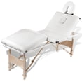 thumbnail image 4 of vidaXL Cream White Foldable Massage Table 4 Zones with Wooden Frame, 4 of 5