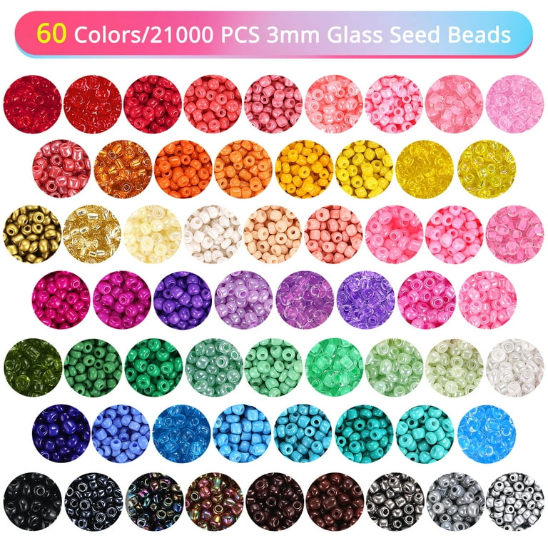 Funtopia Bracelet Making Kit, Glass Seed Beads for Jewelry Making Kit, 60  Colors 21600 Pcs+ Friendship Bracelets Kit with Letter Beads for DIY, Art  and Craft Kit, Christmas Gift for Kids, 3mm 