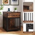 thumbnail image 4 of Dog Crate Furniture for Small Dogs，Wooden Puppy Kennel with Charging Station & Drawer, Rustic Brown, 4 of 8