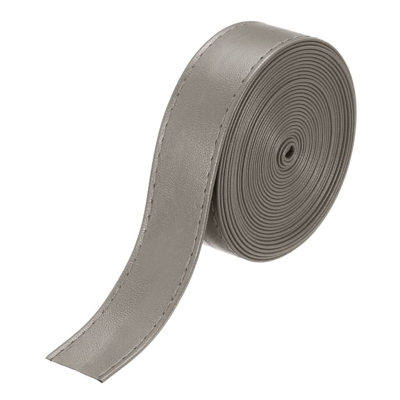 3 Yard Double Sided PU Leather Strap, 0.79 Inches Wide Flat Leather Strips Cord String, Gray