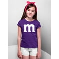 thumbnail image 3 of M Letter Funny Halloween Team Costume Youth T-shirt, Youth S, Purple, 3 of 5