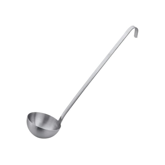 Stainless Steel 1-Piece Soup Ladle, 4 Oz, Commercial-Grade Soup Spoon with Hook Handle for Restaurant and Home Kitchen Use