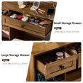 thumbnail image 3 of MODERNLUXE Makeup Vanity Desk with Mirror and Lights, Dressing Table Set with Charging Station,Stool,2 Drawers and Open Storage Shelves for Bedroom, Brown, 3 of 11