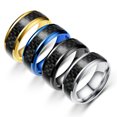 thumbnail image 4 of Anillo de acero inoxidable con parche de fibra de carbono creativo de moda de joyería Buen material Diseño de moda, 4 of 5