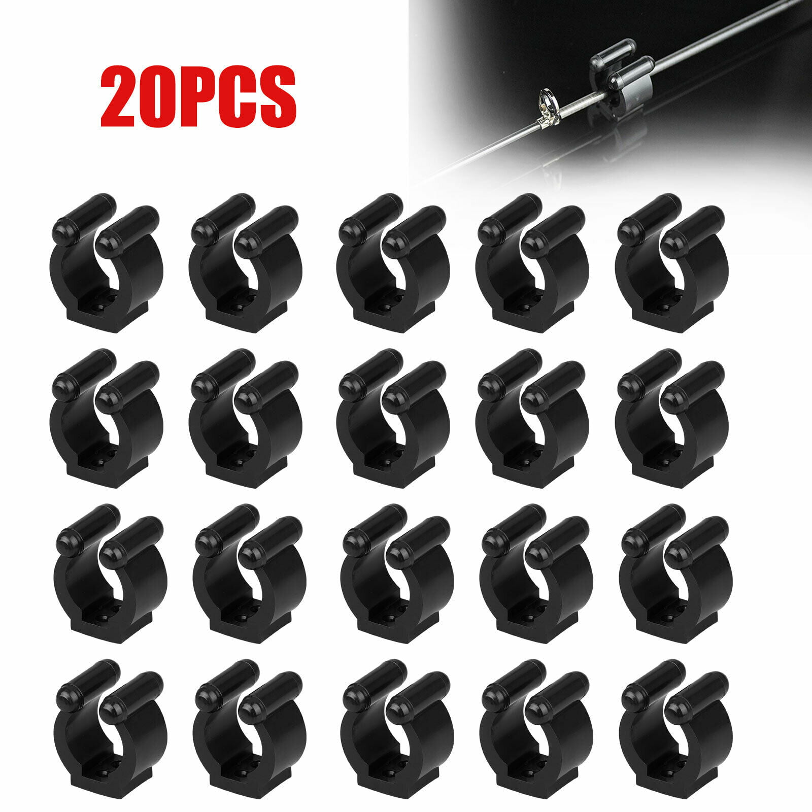 20 40 standard fishing pole storage tip clips clamps rod holders with screws