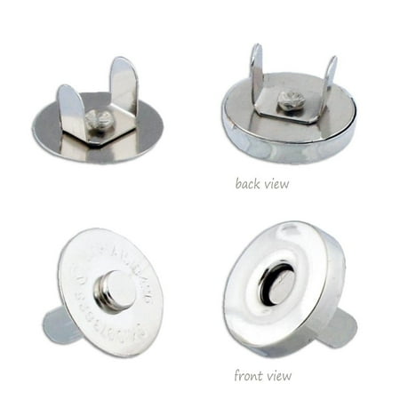 Magnetic Purse Snaps (New! 6 Magnetic Button Clasp Snaps - Purses, Bags, Clothes - No Tools Required - Choose Small or Large Magnetic button size:)