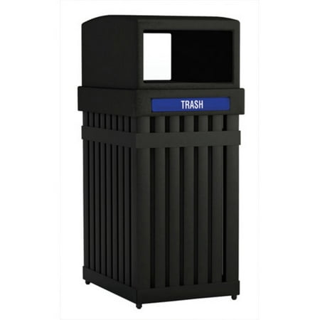 Commercial Zone Archtec Single Parkview Steel-Slotted Waste Container - Rectangular Opening