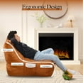thumbnail image 4 of PORKISS Bean Bag Chairs, Lazy Sofa with Suede Fabric for Dorm Bedroom Living Room, Single Leisure Accent Sofa Chair for Adults Teens, Yellow Brown, 4 of 13