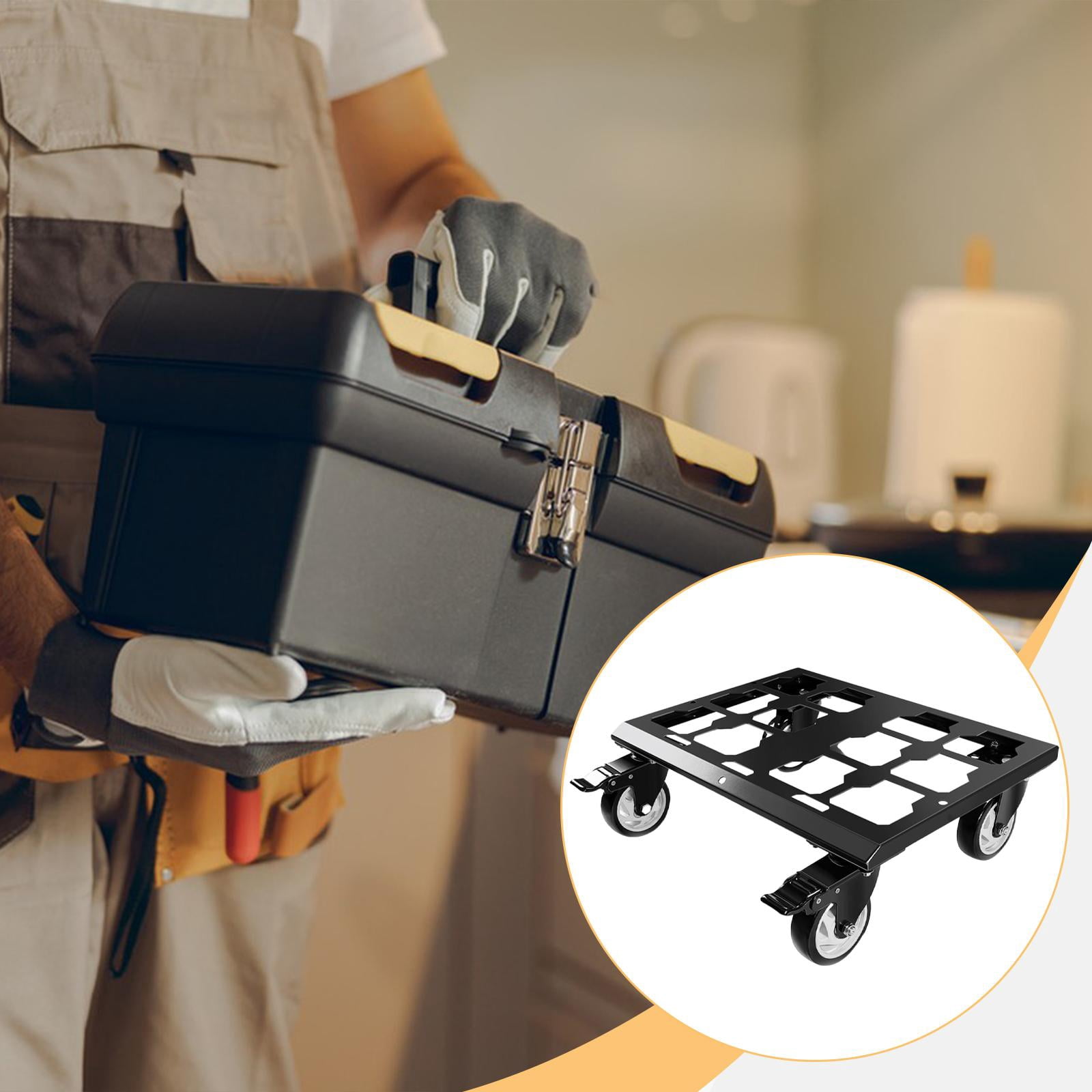 kowaku 4 Wheels Furniture Dollys Furniture Mover with Wheels Slider Tool Box Dollys Carbon Steel for Sofa Chair Cabinet Small Fridge