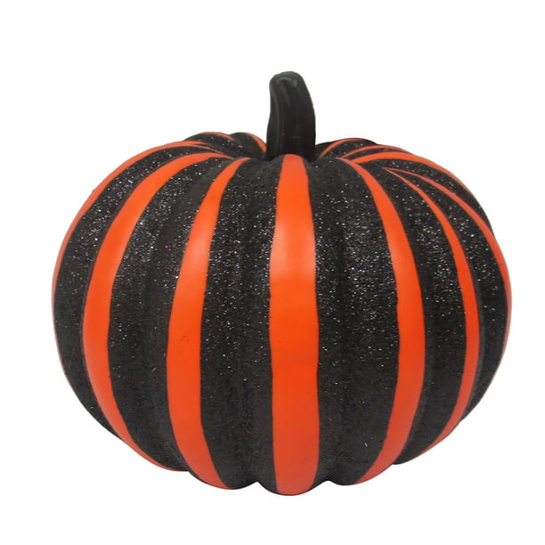 Halloween Black and Orange Stripe stand foam pumpkin - Walmart.com ...