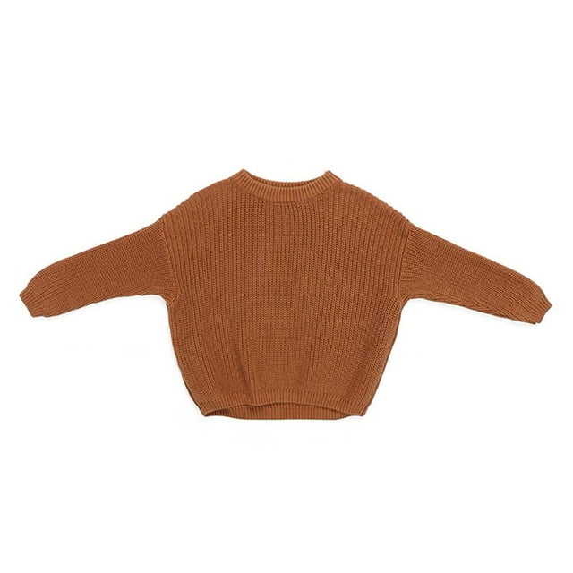 Chandail Tricoté pour Bébé Fille, Blouse Chandail, Chandail Molletonné Chaud à Col Rond, Manches Longues, Hauts pour Nourrisson et Tout-Petit