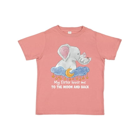 

Inktastic My Sister Loves Me to the Moon and Back Elephant Family Gift Toddler Boy or Toddler Girl T-Shirt
