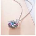 thumbnail image 5 of Collar para mujer, Joyas para mujer, Joyas para mujer Colgante con incrustaciones de madre Collar bicolor en forma de corazón Joyas de moda El collar, 5 of 5