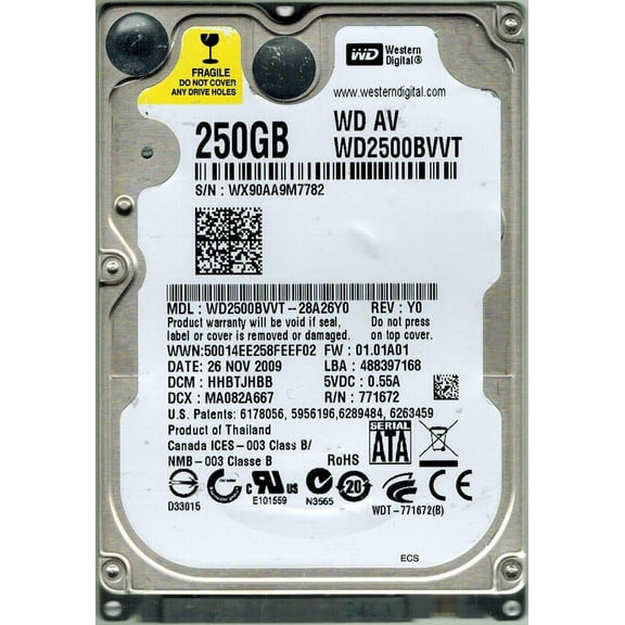 Western Digital WD2500BVVT-28A26Y0 250GB DCM: HHBTJHBB