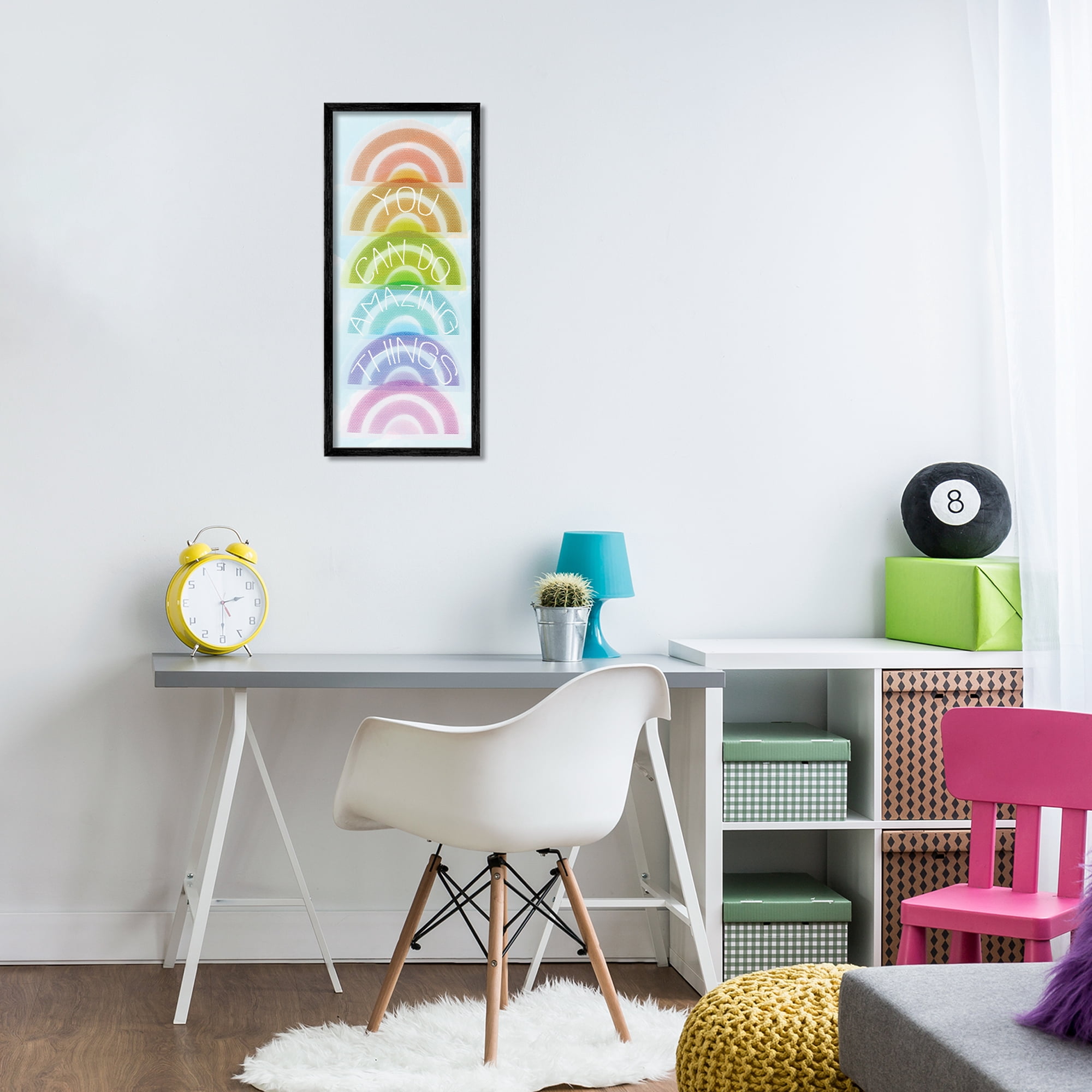 Stupell Industries Amazing Things Rainbow Encouragement Black Framed Giclee Art, design by Lil' Rue