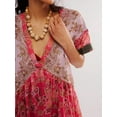 thumbnail image 4 of SUNSIOM Femmes Boho Mini Robe d'Été Floral Manches Courtes V Cou Fluide Décontracté Robes de Plage avec Poches, 4 of 8