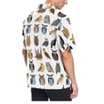 thumbnail image 3 of joogoo Men's Hawaiian Shirt Owl Pattern Short Sleeve Casual Button Down Shirts M, 3 of 6