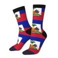 thumbnail image 2 of Womens Funny Socks Haitian Flag Printed Patterned Socks Novelty Socks, 2 of 7
