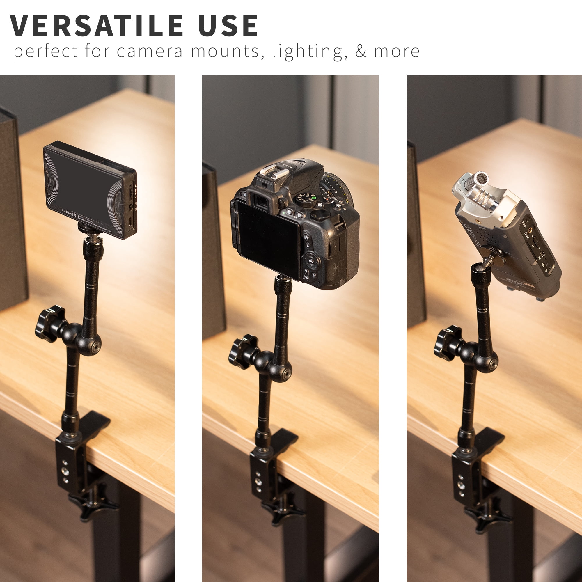 VIVO Universal Heavy Duty C-Clamps with 1/4 inch-20 and 3/8 inch-16 Sockets (x2)