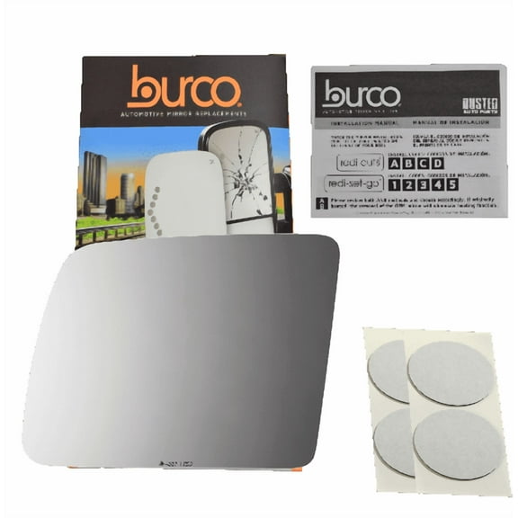 Burco Side View Mirror Replacement Glass with Motor Mount Plate - Clear Glass - 4337HRSG