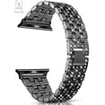 thumbnail image 2 of Gustave Bling Bracelet Bands Apple Watch Band 38mm 40mm Replacement Diamond Rhinestone Wristband Strap Compatible with iWatch Series SE 8 7 6 5 4 3 2 1 "Black", 2 of 9