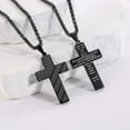 thumbnail image 7 of APSVO Black Cross Necklaces for Men Boys American Flag Pendant Chain Catholic Christian Religious Birthday Valentines Day Jewelry Gifts Teen Him Dad Boyfriend Husband Male Son Adults Kids Age Ideas, 7 of 7