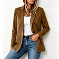 thumbnail image 5 of Sahpxhe Women's Blazer Long Sleeve Single Button Notched Lapel Loose Blazers Work Casual Business Lightweight Suit Jacket Coffee S, 5 of 10