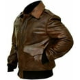 thumbnail image 2 of HIDE CRAFTS Men A-2 Aviator Flight Bomber Distressed Chocolate Brown Real Leather Jacket (US, Alpha, Medium, Regular, Regular, Brown), 2 of 5