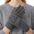 thumbnail image 2 of Pair of Womens Winter Knit Gloves Warm Soft Stretch Full Finger Mittens, 2 of 2