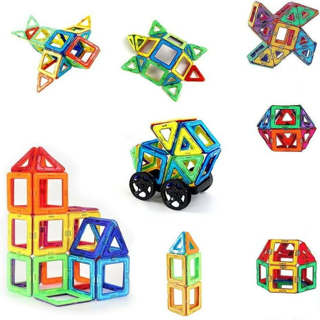 HLONK Magnetic Building Blocks Set 30Pcs Magnetic Tiles for Kids Educational Magnetic Tiles Set Learning Development Construction Set for Kids Magnetic Building Tiles Set for Christmas