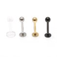 thumbnail image 1 of Labret Monroe 4 Pack 16G 8mm Anodized Surgical Steel + Clear Lip Retainer, 1 of 6