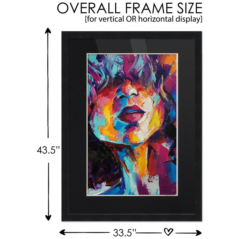 CustomPictureFrames 30x40 Modern Black Wood Picture Frame - with Acrylic Front and Foam Board Backing