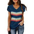 thumbnail image 2 of Blusa superior de manga corta con cuello en V regular estampada a la moda Sexy de verano para mujer Fridja  ghk6064, 2 of 7