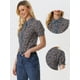 thumbnail image 2 of Blusa con cuello Peter Pan Allegra K Mujer floral Azul Oscuro XS, 2 of 6