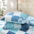 thumbnail image 5 of Exclusivo Mezcla 3-Piece Patchwork King Size Comforter Set, Microfiber Bedding Down Alternative Comforter for All Seasons with 2 Pillow Shams, Navy Blue, 5 of 8