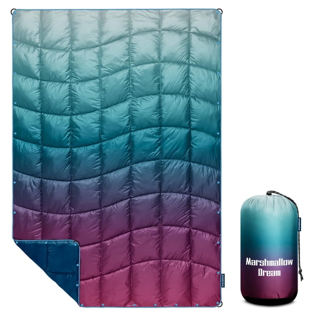 Manta de camping Marshmallow Dream, 132 x 191 cm, ligera y resistente al agua