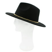 Premium 3 Wide Brim Solid Color Felt Fedora Panama Hat
