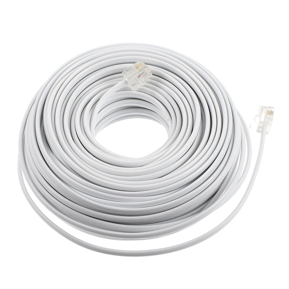 LOLIPPYY White 4-Core Telephone Cord with RJ11 Connectors for Home Landline Phone, Noise Resistant Cable
